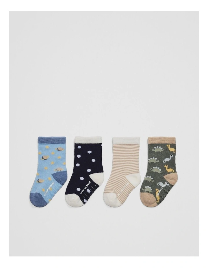 Baby Sock Pack Of 4 in Multi image 1