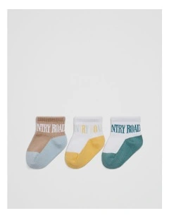 Heritage Quarter Socks Pack Of 3 in Multi