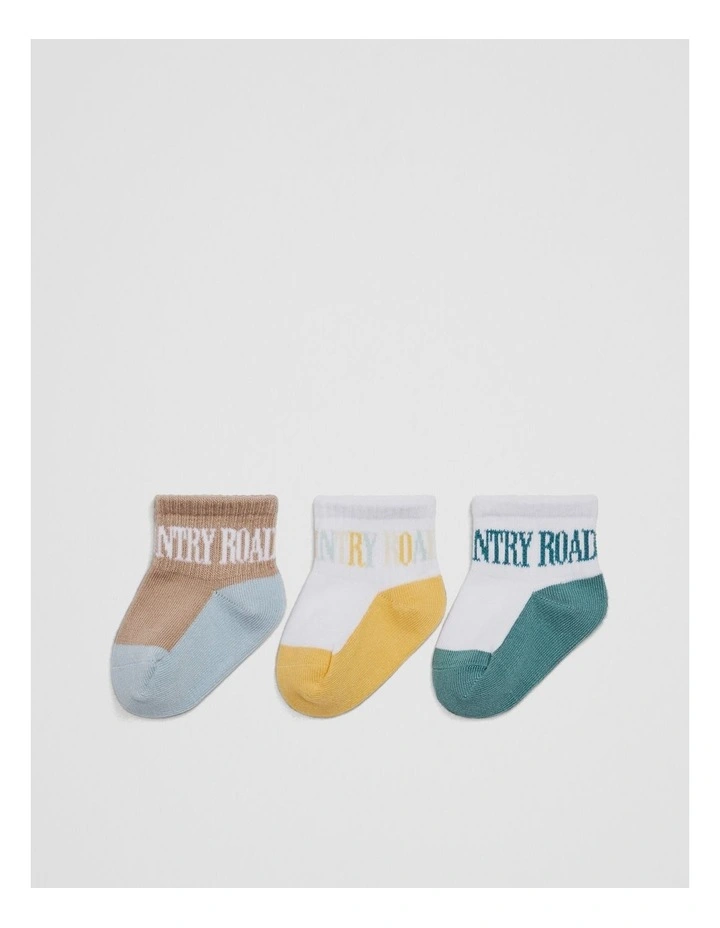 Heritage Quarter Socks Pack Of 3 in Multi image 1