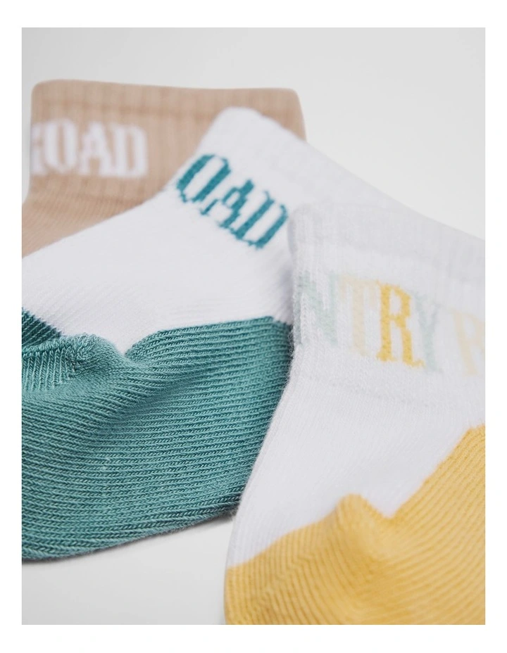 Heritage Quarter Socks Pack Of 3 in Multi image 2