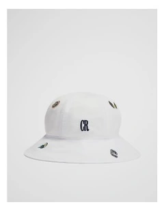 Baby Embroidered Bucket Hat in Marshmallow