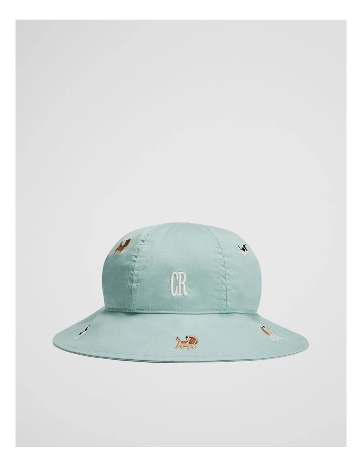 Baby Embroidered Bucket Hat in Blue Gum image 1