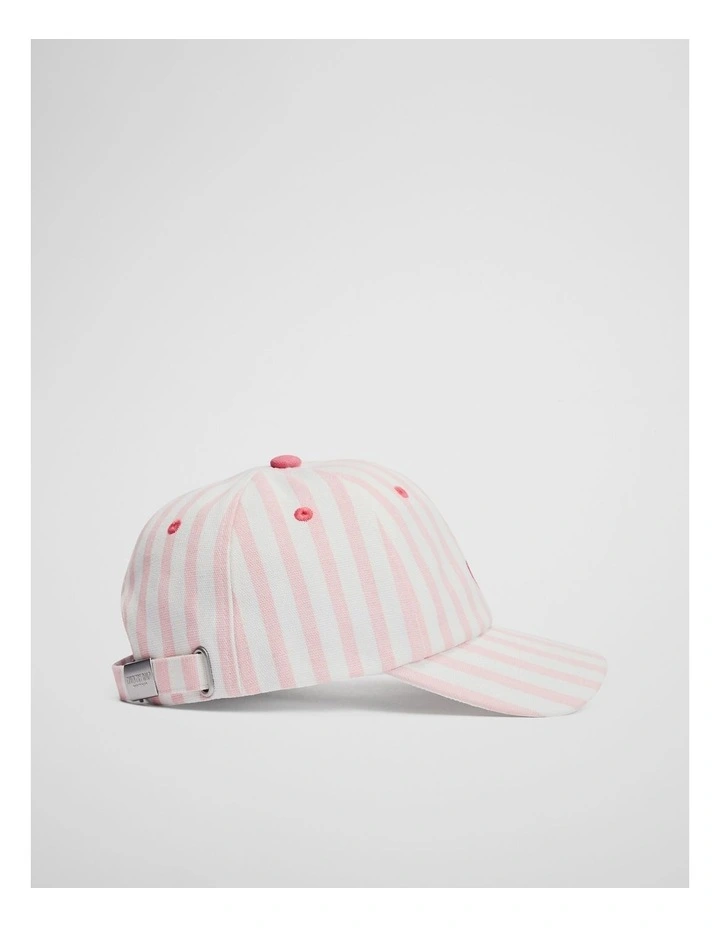 Stripe Logo Cap in Blush Pink image 2