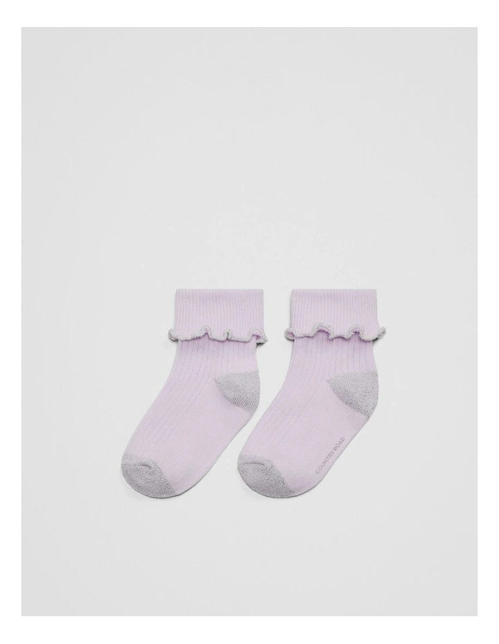 Heart Frill Sock in Lilac image 1