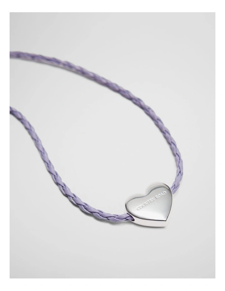 Heart Rope Necklace in Lilac image 2
