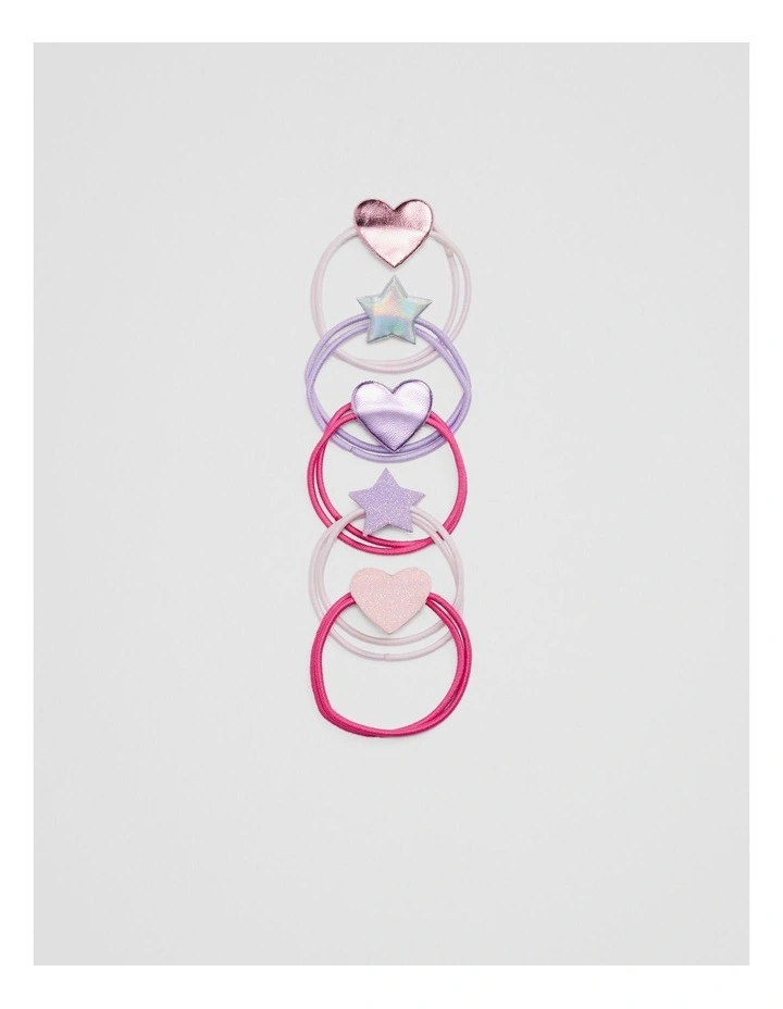 Star Hair Ties in Pink Multi image 1