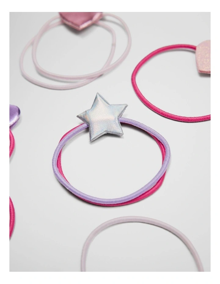 Star Hair Ties in Pink Multi image 2