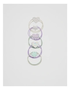Star Hair Ties in Lilac Multi