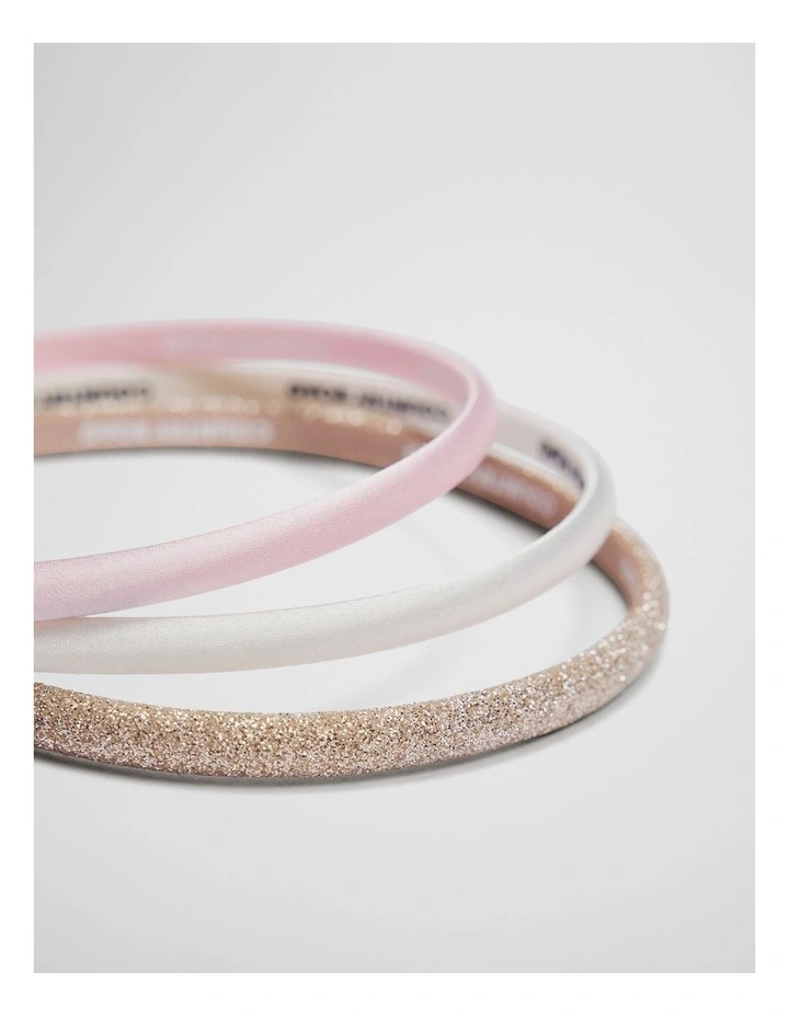 Headband Pack Of 3 in Pink Multi image 2
