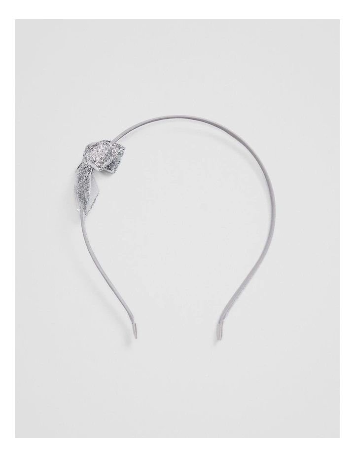 Mini Bow Headband in Silver image 1