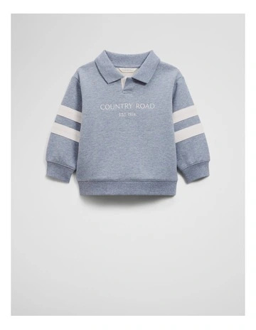 Collared Sweat in Cornflower Marle