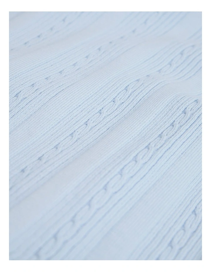 Organically Grown Cotton Knit Polo in Soft Blue image 5