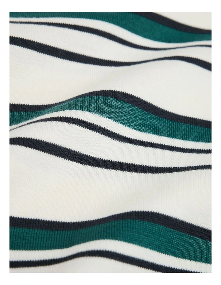 Stripe Knit Polo in Pine image 5