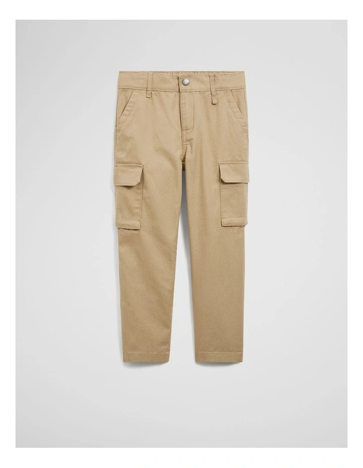 Australian Cotton Cargo Pocket Pant in Latte image 1