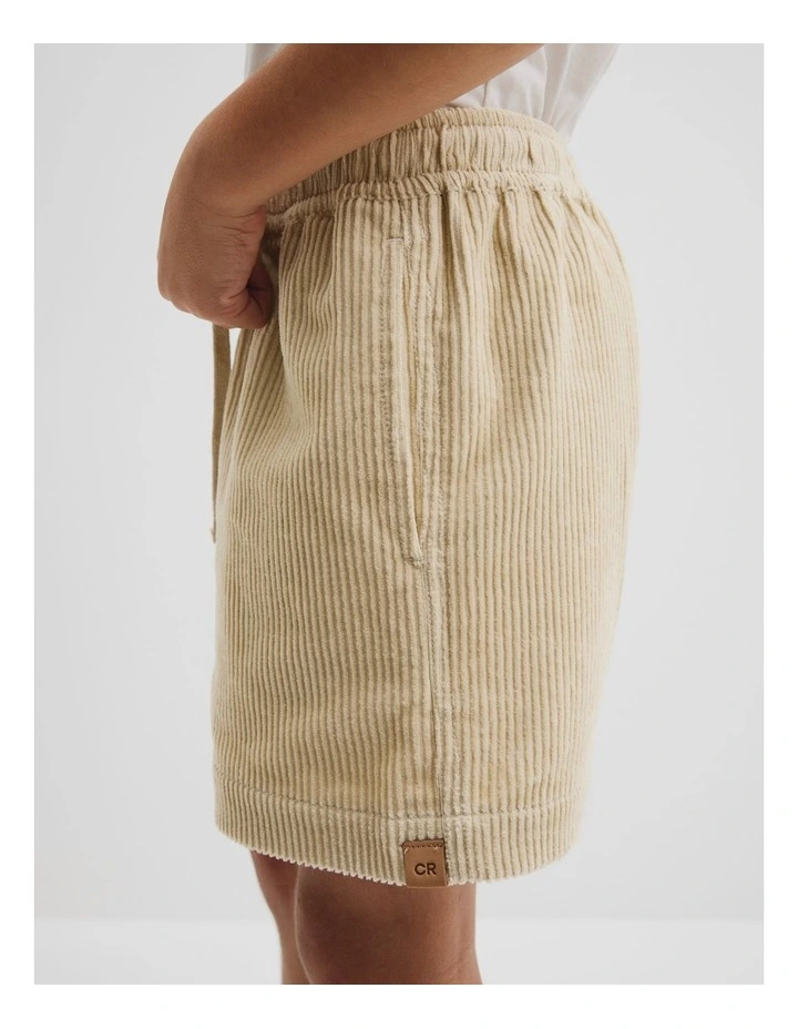 Organically Grown Cotton Cord Short in Oat image 2