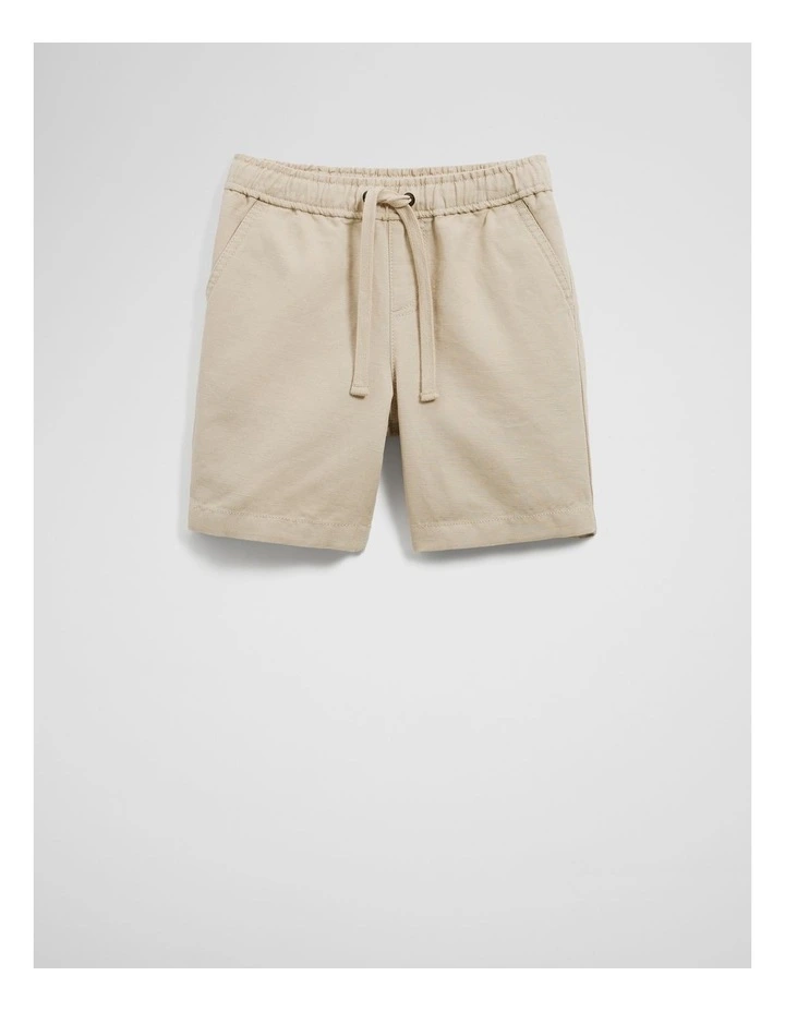 Cotton Linen Short in Oat image 4