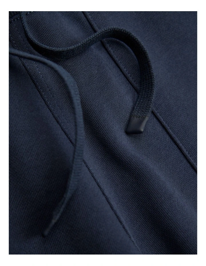 Organically Grown Cotton Pocket Detail Sweat Short in Navy image 2