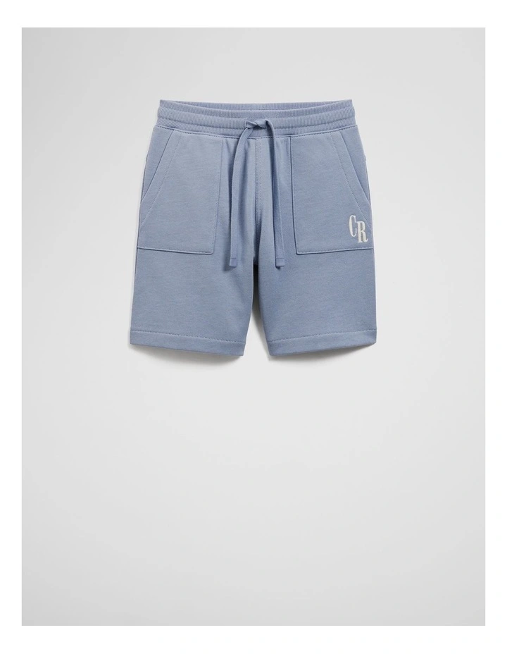 Organically Grown Cotton Pocket Detail Sweat Short in Slate Blue image 4