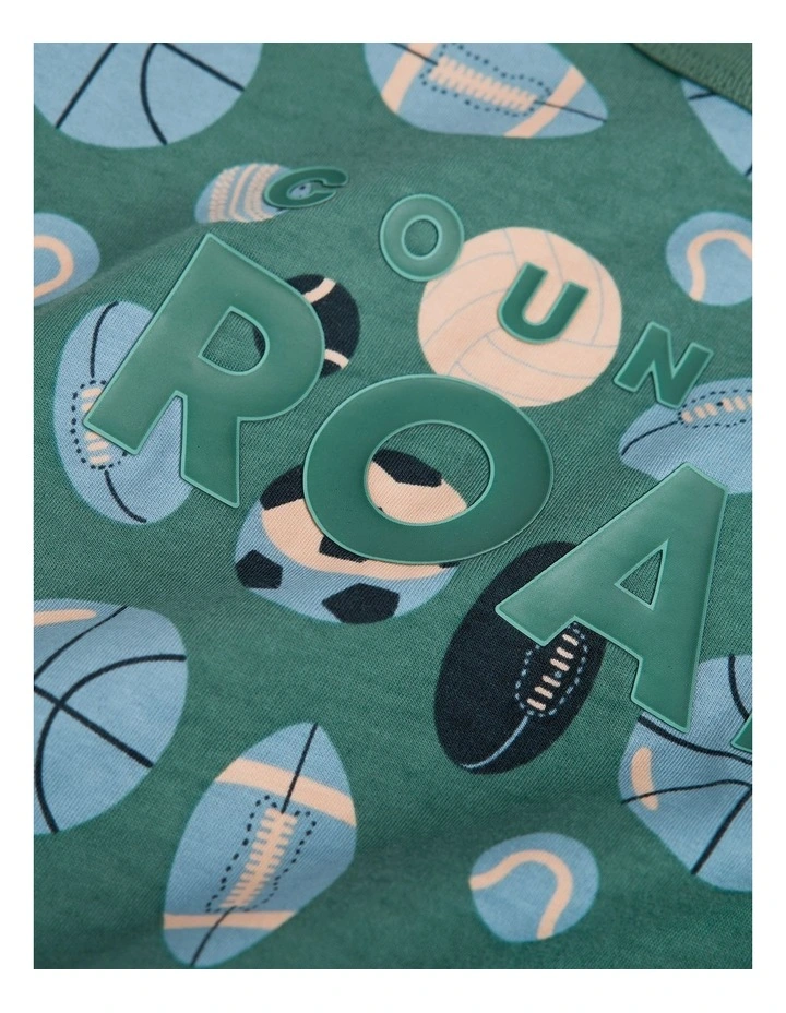 Australian Cotton Ball Sport Pyjama Set in Pine Green image 2