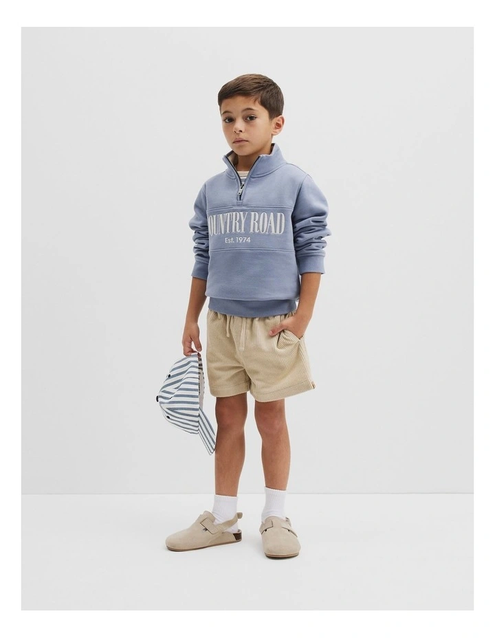 Verified Australian Cotton Heritage Half Zip Sweat in Slate Blue image 1