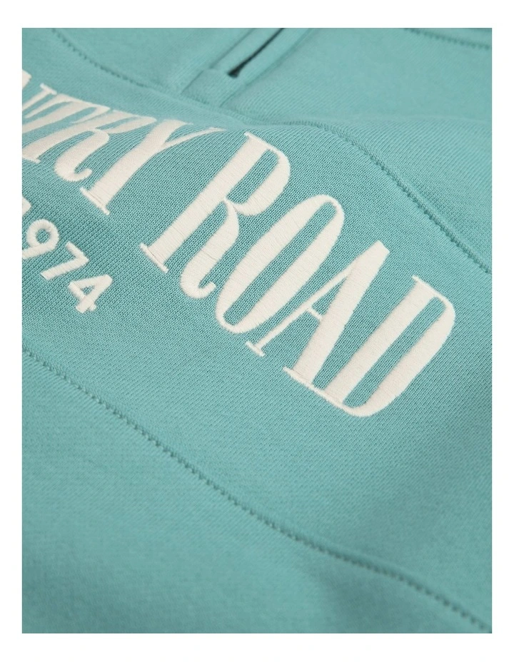 Verified Australian Cotton Heritage Half Zip Sweat in Blue Gum image 5