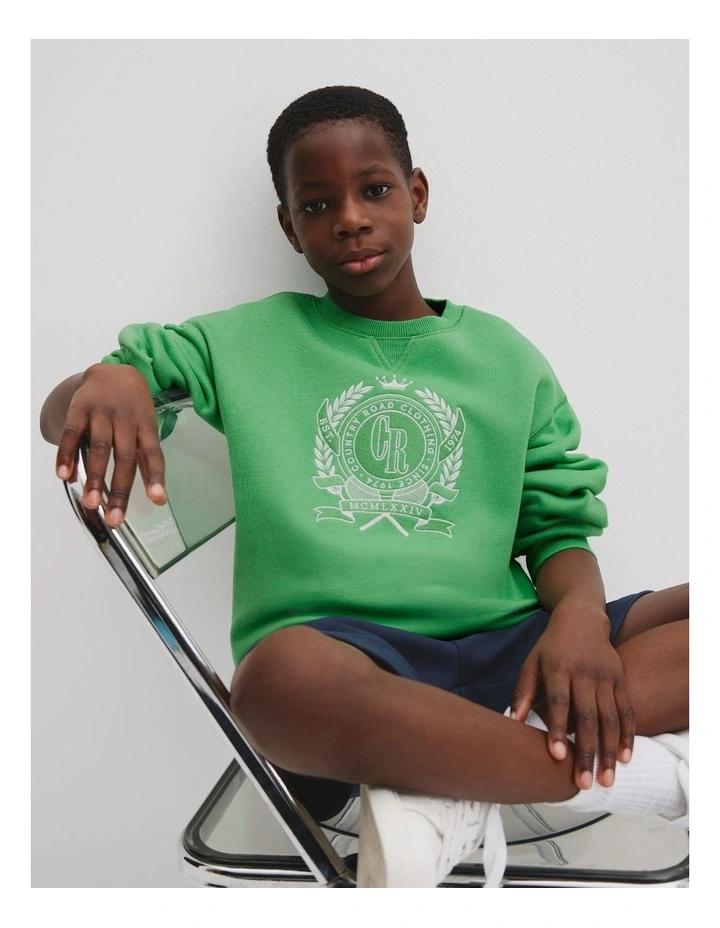 Country Road Championship Oversized Sweat in Jade image 4