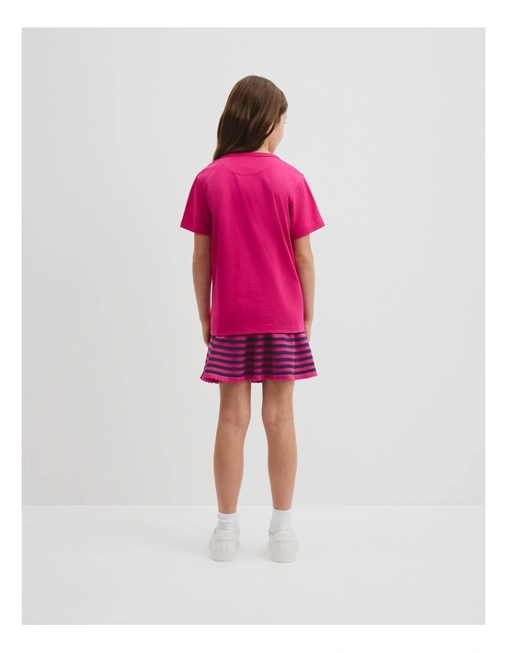 Verified Australian Cotton Heritage T-shirt in Raspberry image 3