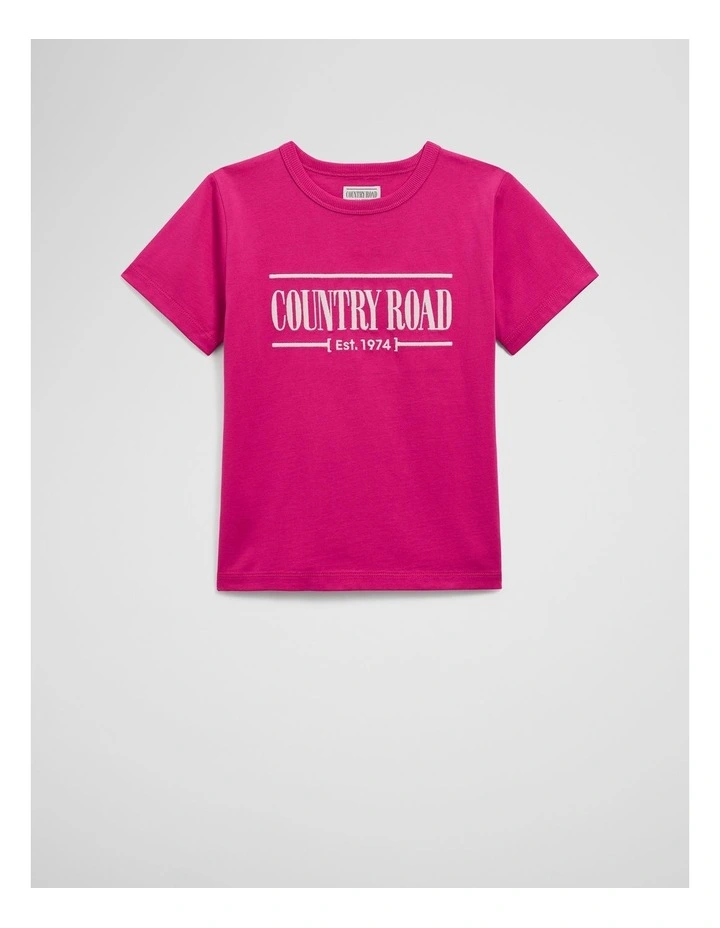 Verified Australian Cotton Heritage T-shirt in Raspberry image 4