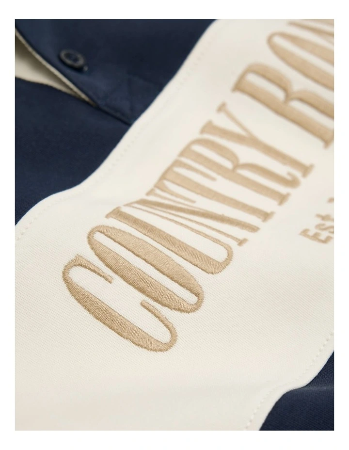 Organically Grown Cotton Stripe Rugby Top in Midnight image 6