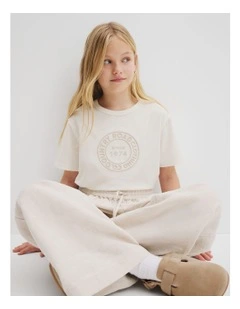Australian Cotton Oversized Logo T-shirt in Marshmallow