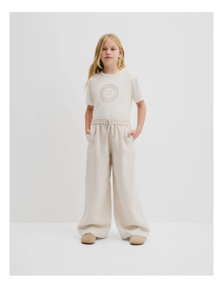 Australian Cotton Oversized Logo T-shirt in Marshmallow image 2