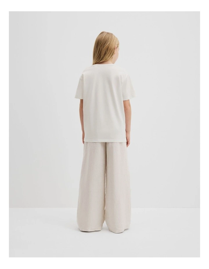 Australian Cotton Oversized Logo T-shirt in Marshmallow image 3