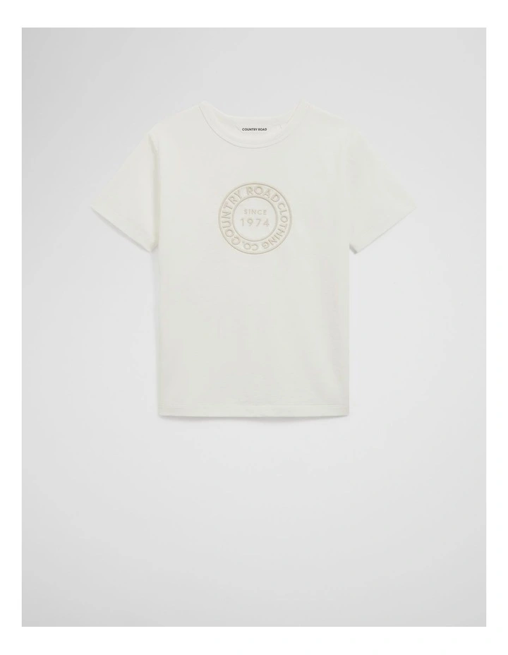 Australian Cotton Oversized Logo T-shirt in Marshmallow image 4