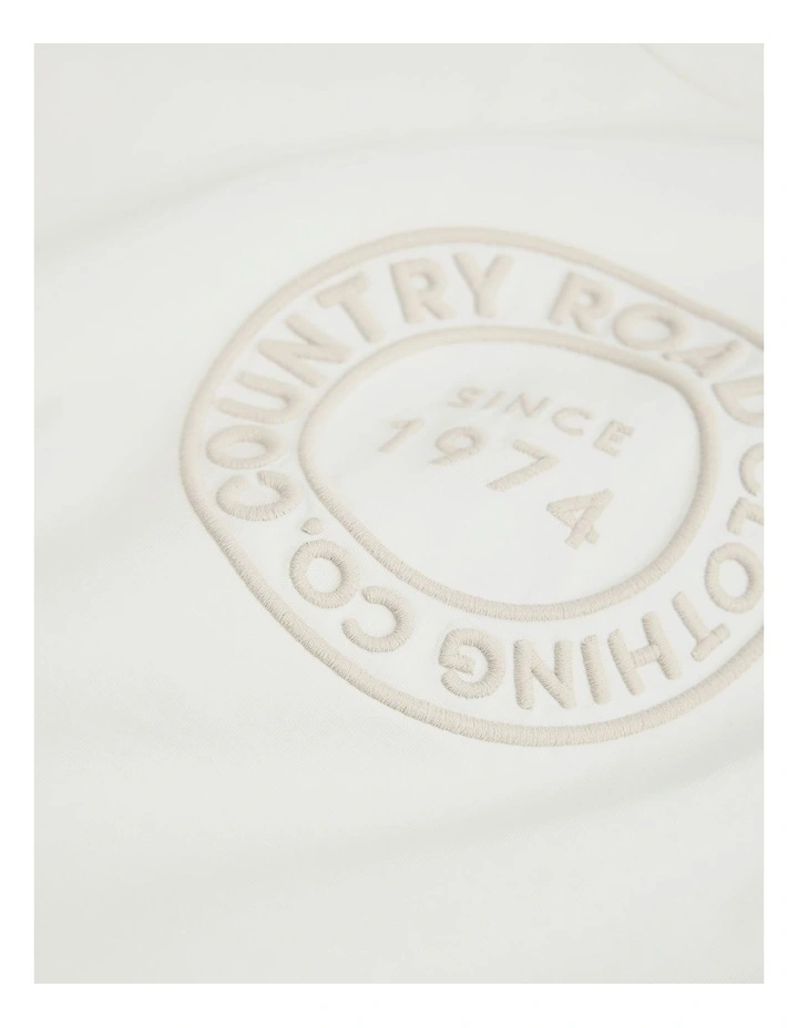Australian Cotton Oversized Logo T-shirt in Marshmallow image 5