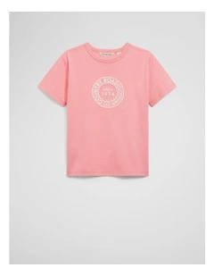 Australian Cotton Oversized Logo T-shirt in Strawberry