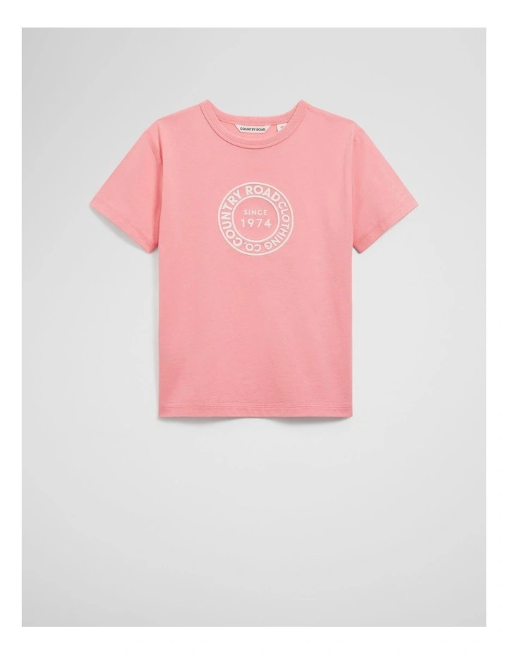 Australian Cotton Oversized Logo T-shirt in Strawberry image 1