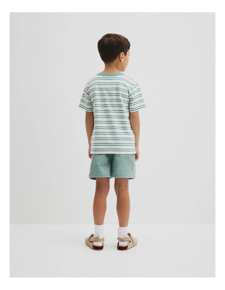 Organically Grown Cotton Country Road Pocket T-shirt in Blue Gum Stripe image 3