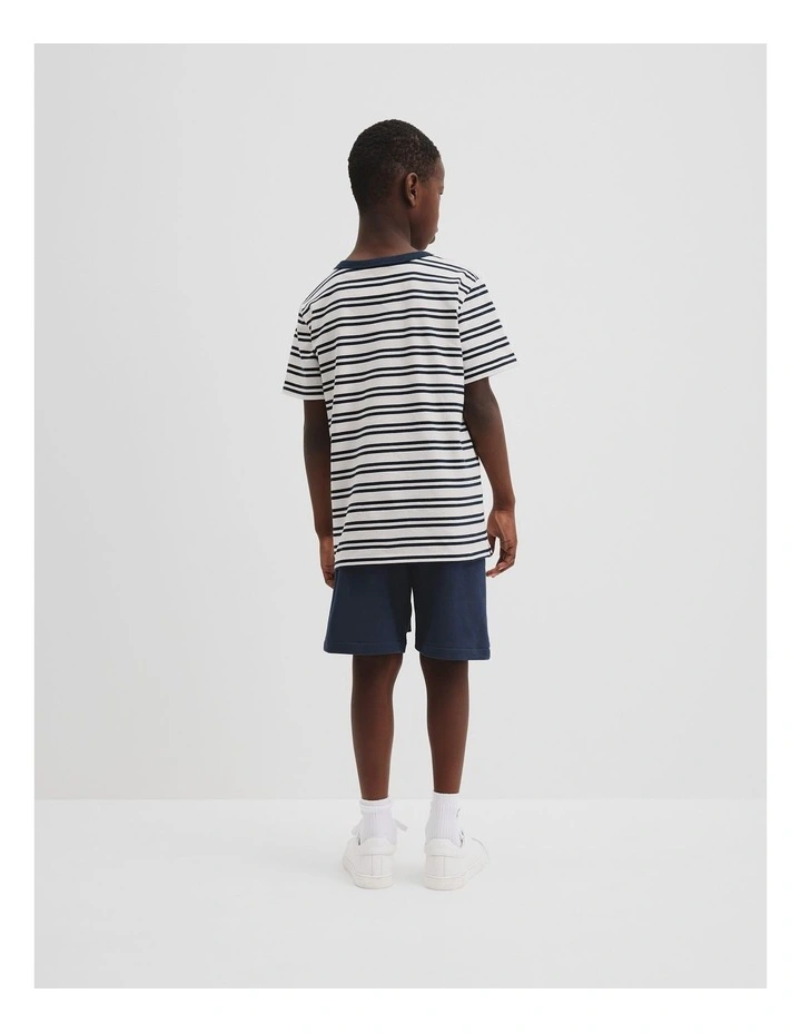 Organically Grown Cotton Country Road Pocket T-shirt in Navy Stripe image 3