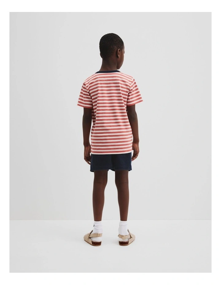 Australian Cotton Heritage T-shirt in Faded Red Stripe image 3