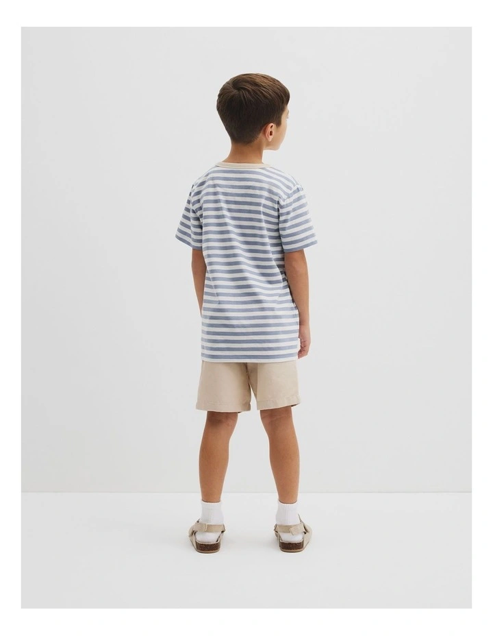 Australian Cotton Heritage T-shirt in Slate Stripe image 3