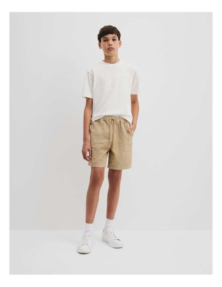 Teen Cord Short in Latte image 1
