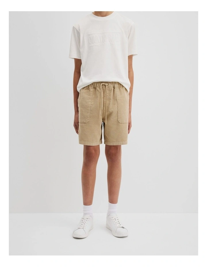 Teen Cord Short in Latte image 3