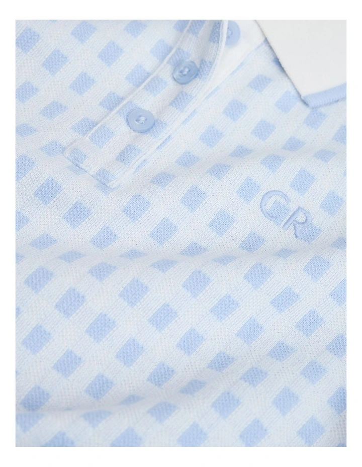 Organically Grown Cotton Polo T-shirt Dress in Bluebell image 6