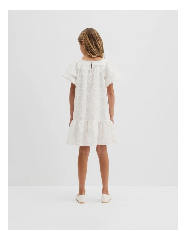 Embroidered Floral Mini Dress in Marshmallow image 3
