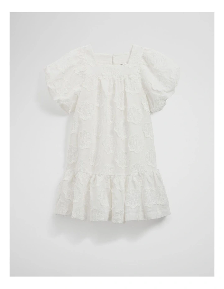 Embroidered Floral Mini Dress in Marshmallow image 5