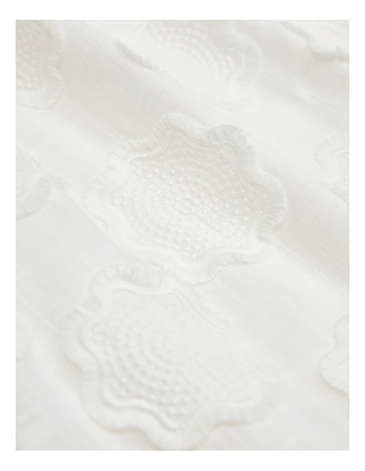 Embroidered Floral Mini Dress in Marshmallow image 6