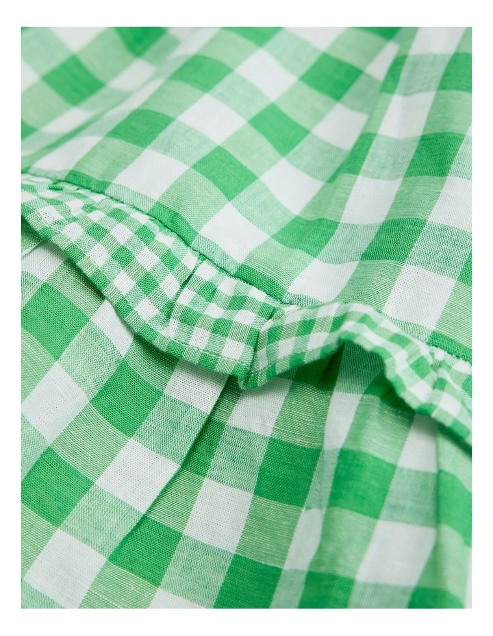 Gingham Midi Dress in Jade Green image 3