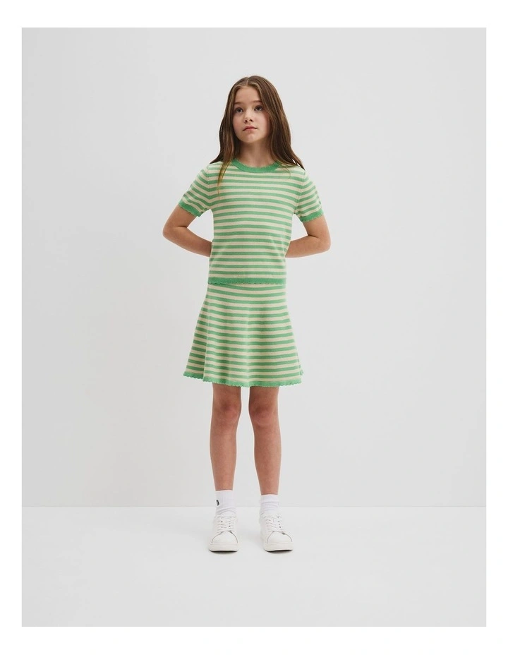 Stripe Knit Top in Jade Green image 1