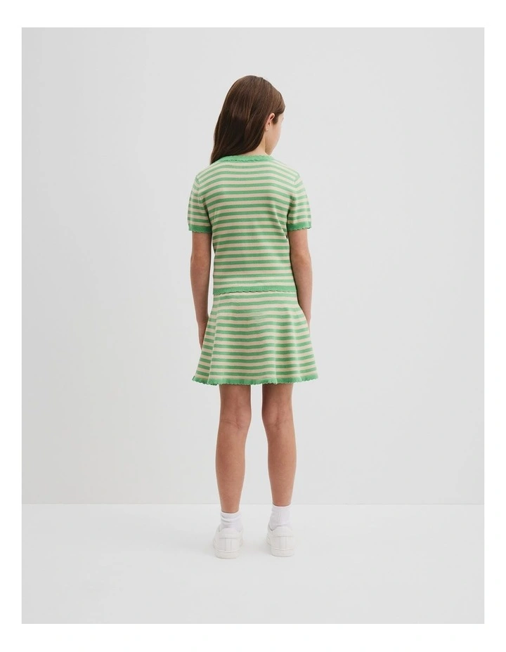 Stripe Knit Top in Jade Green image 3
