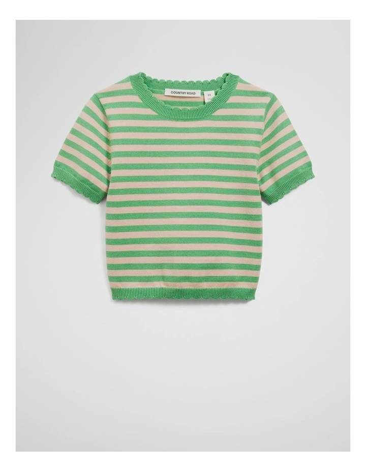 Stripe Knit Top in Jade Green image 4
